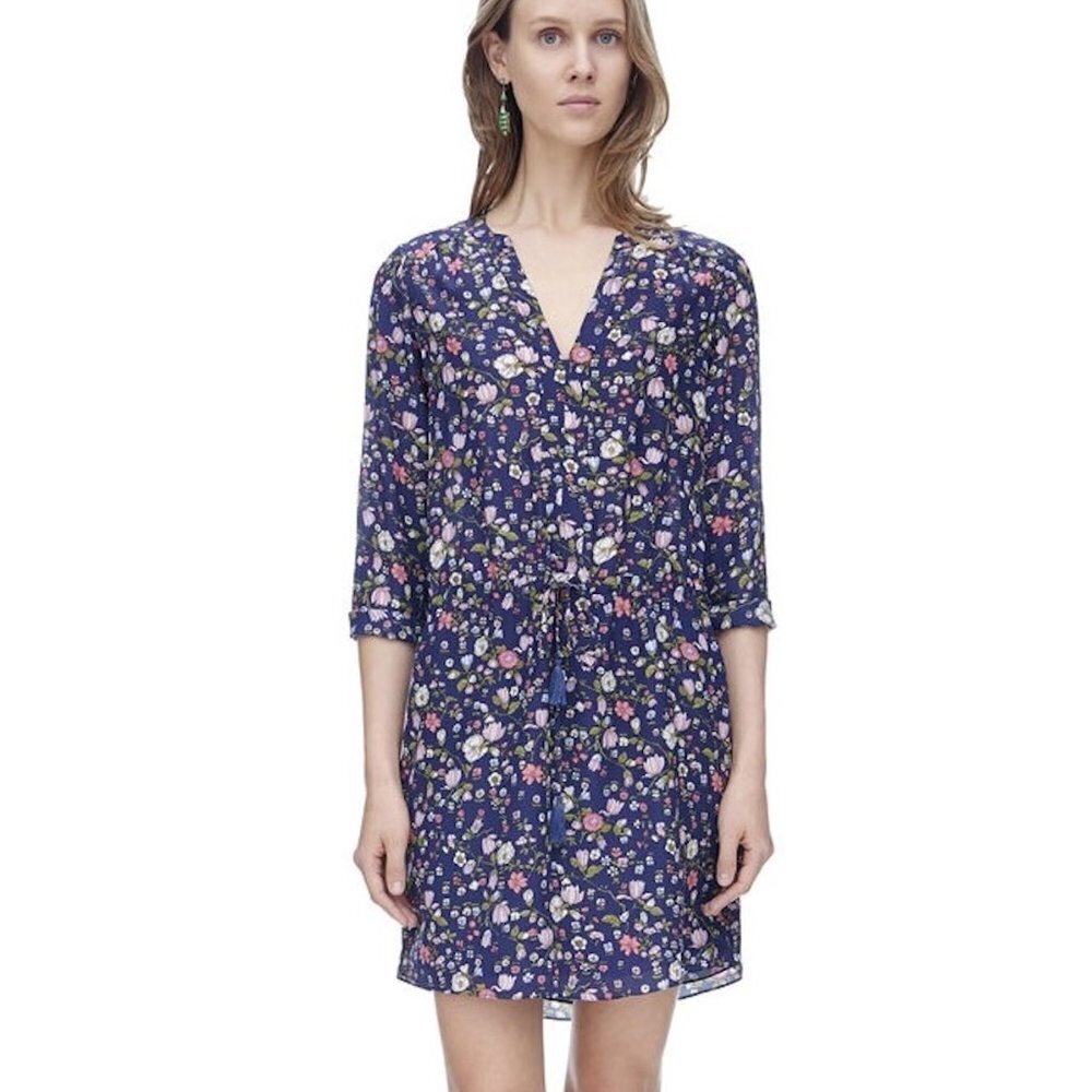 Rebecca Taylor - Tapestry Garden Silk Shirt Dress - Excellent - sz 0 fits Mediu